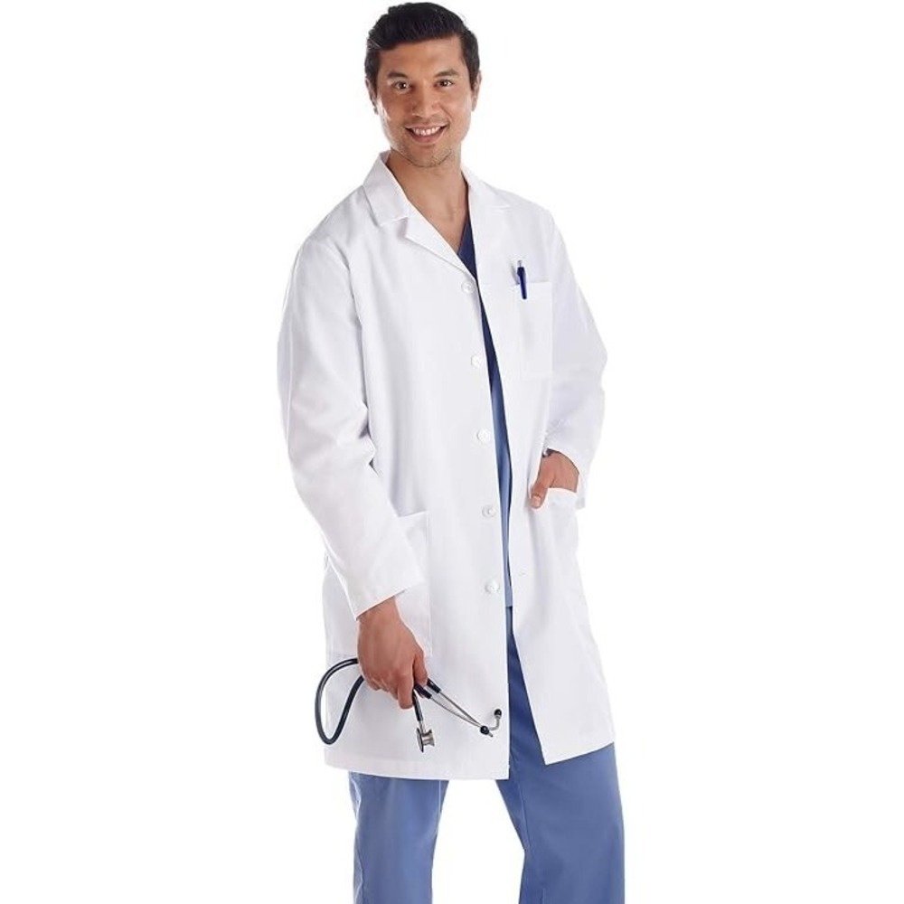 Men's Large Meta Fundamentals 15112 Mens 38" Lab Coat White